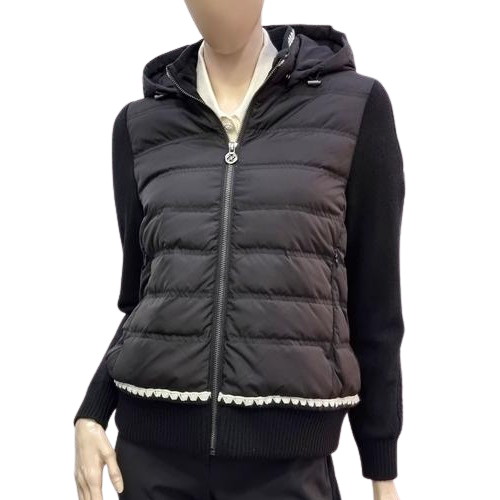 올포유  자수 포인트 니트 소매 덕다운 점퍼 ALDJM9341