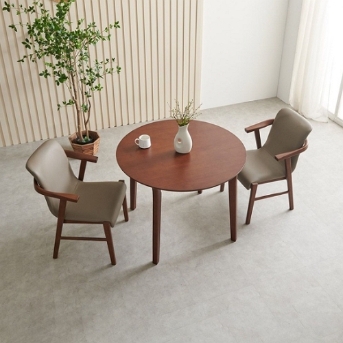 라로퍼니처 위니 원형 고무나무 원목 식탁 1000