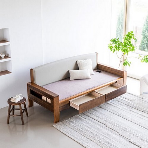 현대의료기 온다움 서랍 흙소파 MS+리프트테이블