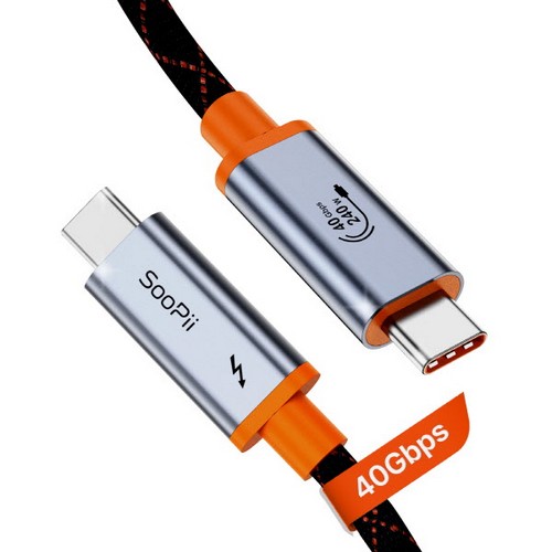 Soopii  썬더볼트4 40Gbps PD PPS C to C타입 240W 케이블 S75