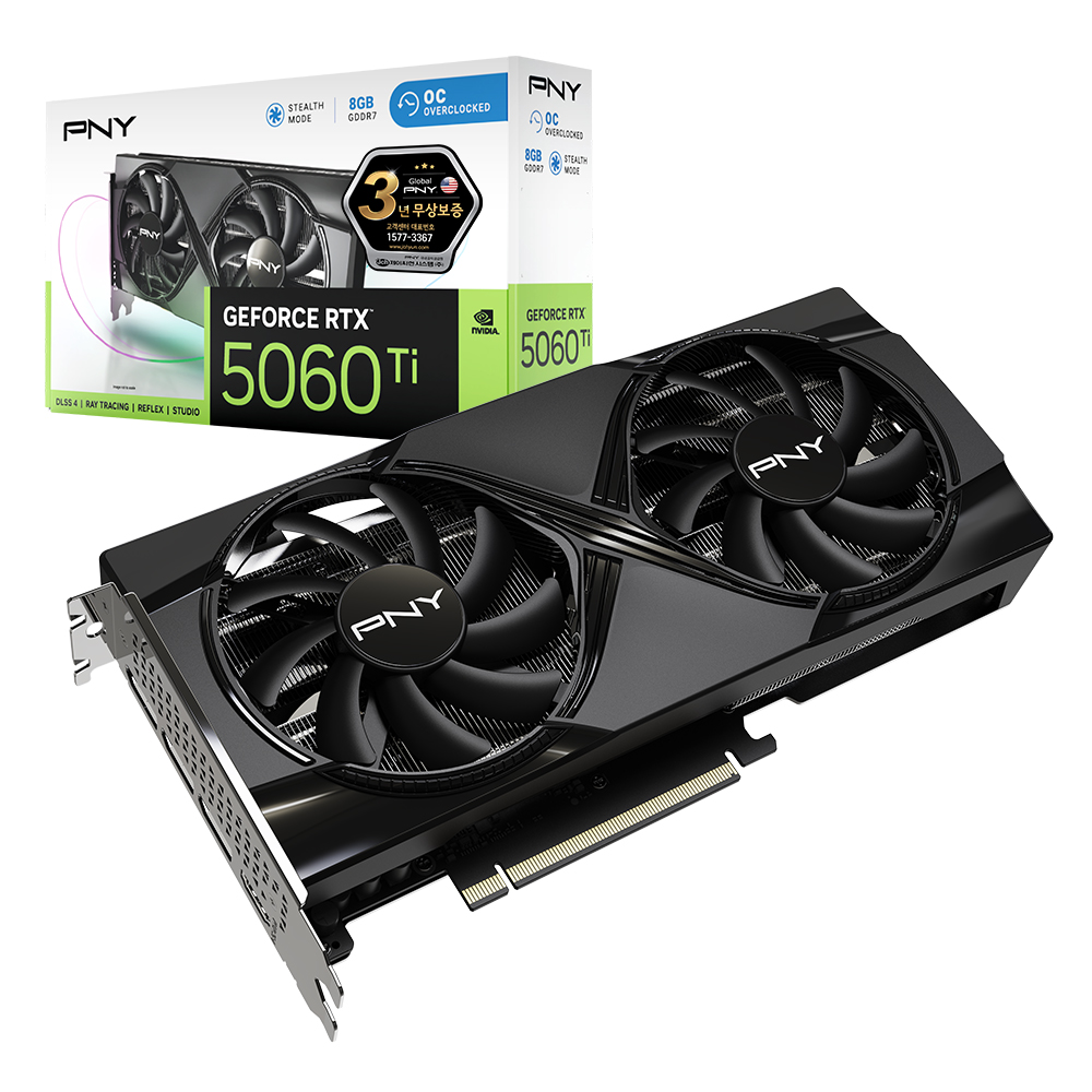 PNY  지포스 RTX 5060 Ti OC D7 8GB Dual Fan 제이씨현