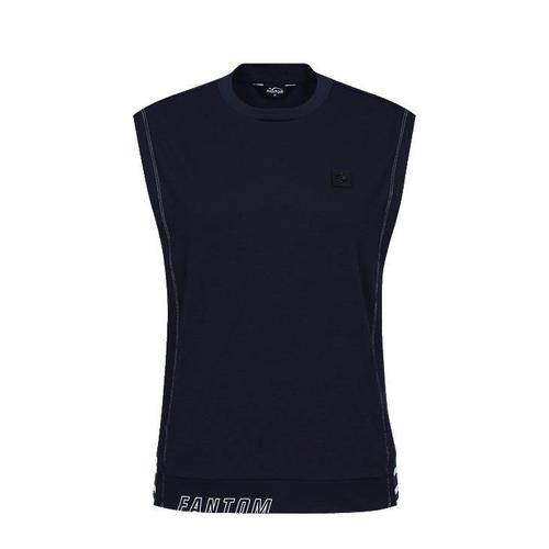 팬텀  포인트 밴딩 라운드 민소매 티셔츠 221D1TR086_DG