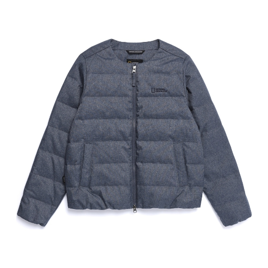 내셔널지오그래픽  헤론 U넥 경량 구스다운 점퍼 데님 N254WDW021