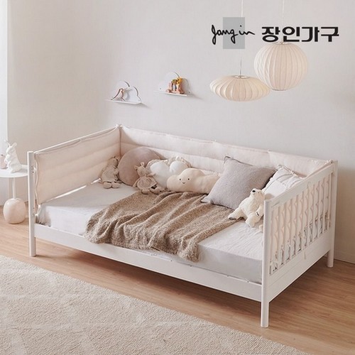 장인가구 뉴피터 데이베드 오픈형 원목 침대 SS+범퍼가드