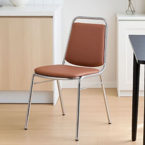 에이비퍼니쳐  레티 레트로 미드센츄리 가죽 철제 카페 식탁의자