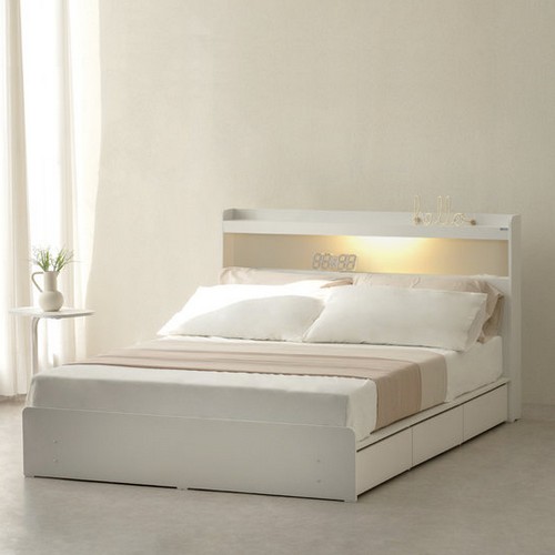 동서가구 에디프 LED조명 수납 침대 SS