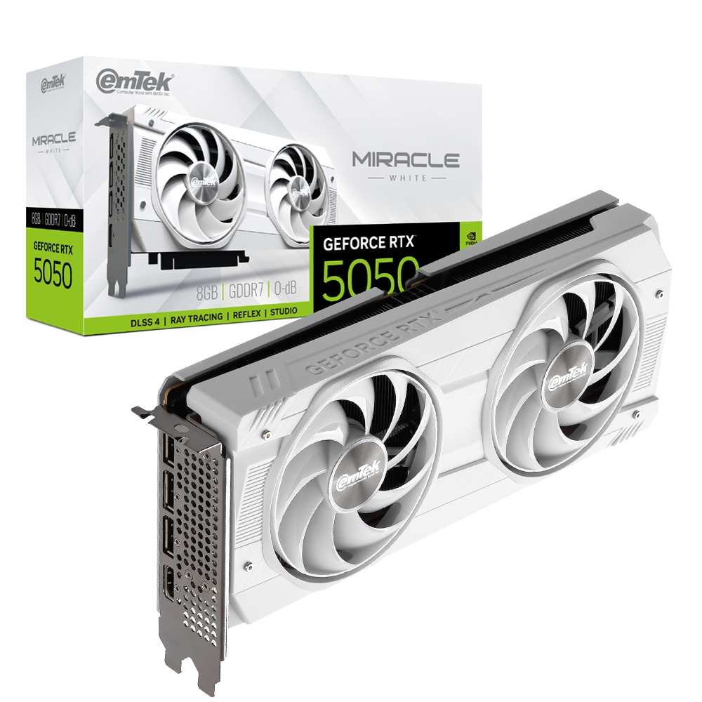 이엠텍  지포스 RTX 5050 MIRACLE WHITE D6 8GB