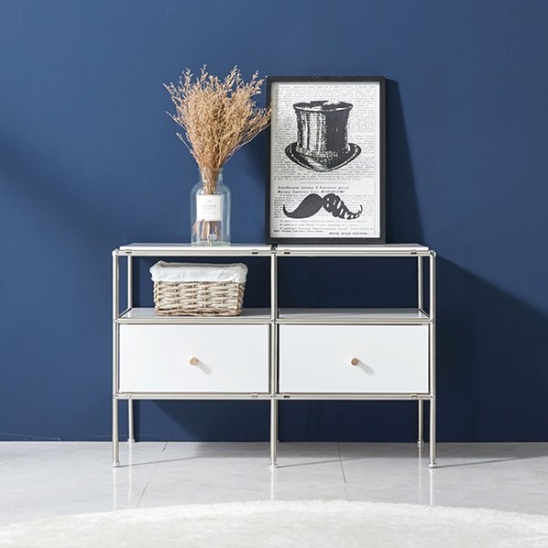 예작퍼니쳐 라임 미드센츄리 2단 모듈 서랍장 800