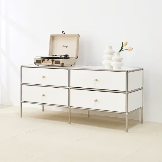 예작퍼니쳐 오렌지 미드센츄리 모듈 2단 서랍장 1200