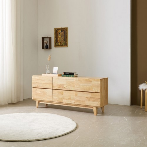 퍼니아트 킹스101 원목 높은 티비 다이 거실장 1500