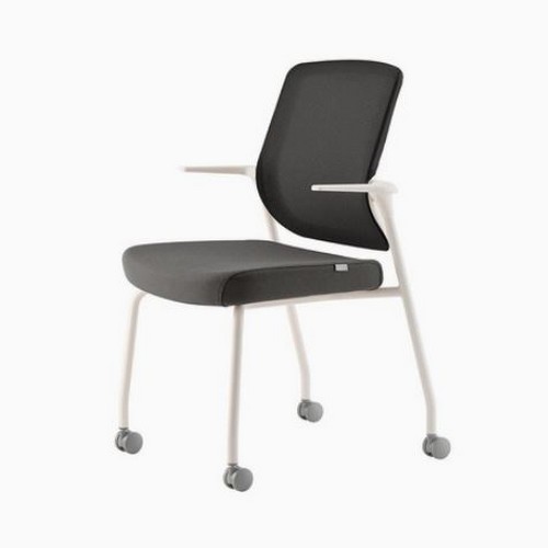 파트라  보나 화이트 플로팅 팔걸이 바퀴 타입 학생 공부 책상 의자 VN44A