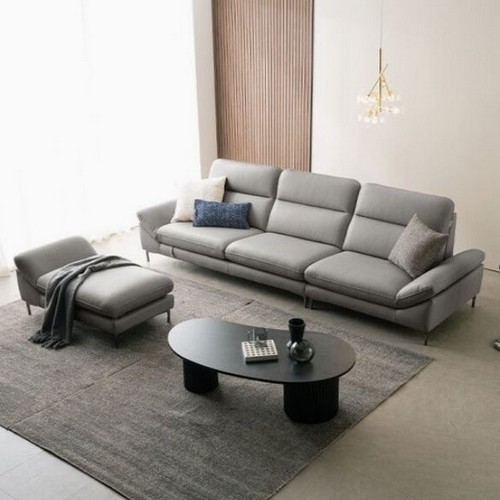 다우닝가구 시엘 전체 천연면피가죽 소파 3.5인용