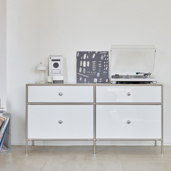 포더홈 무디 4칸 미드센츄리 모듈 수납장 1200