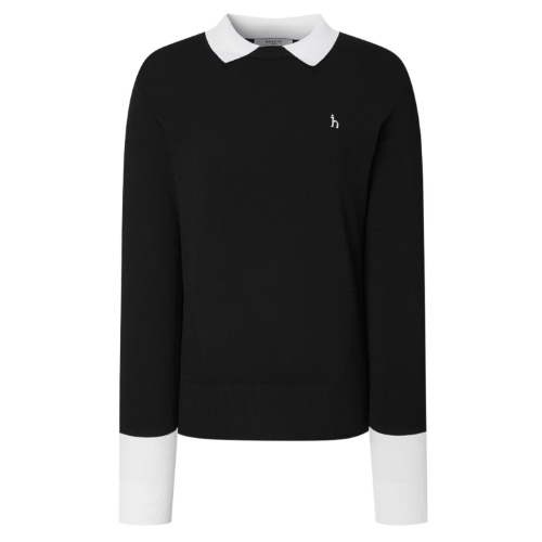 LF 헤지스골프 홑겹 카라 니트 HWSW5C617BK