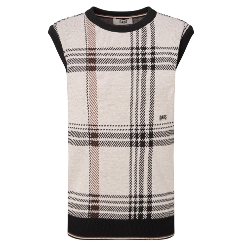 LF 닥스골프 체크 니트 베스트 DNSW5D901BK