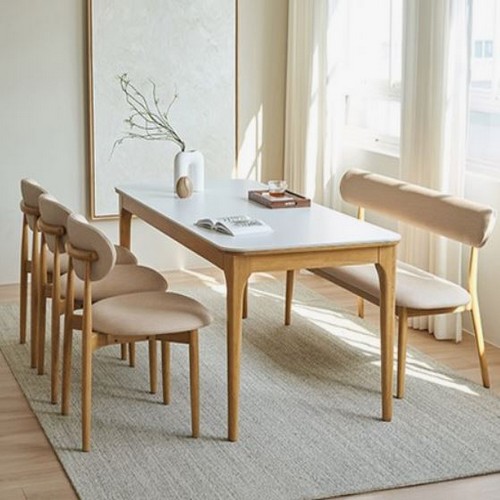 스칸디아 토스카나 포세린 세라믹 원목 식탁 1800