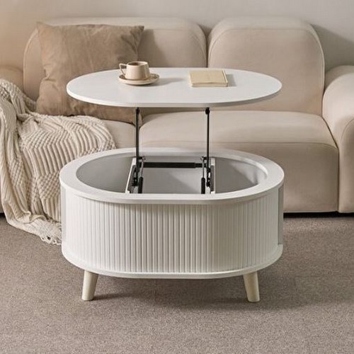 동서가구 카도 타원형 리프트업 테이블 800