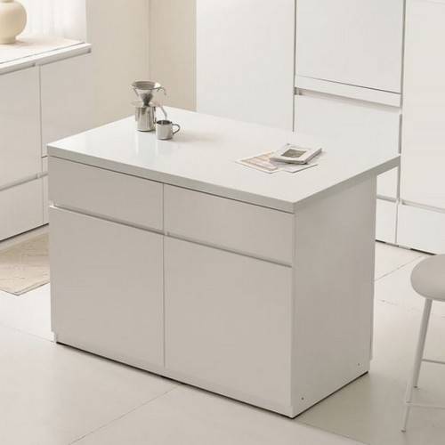 나무뜰 시오 E0 이지수납 인조대리석 아일랜드 홈바 식탁 2000