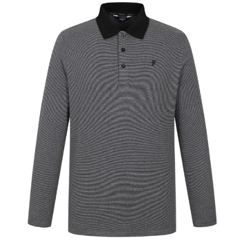 팬텀  코트나 잔스트라이프 카라 긴팔티셔츠 211E3TO104_BK