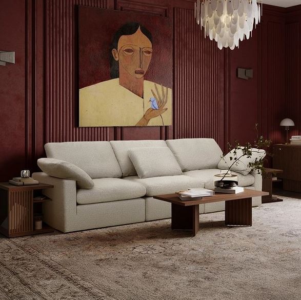 까사미아 캄포구스50 슬림 패브릭 소파 4인용