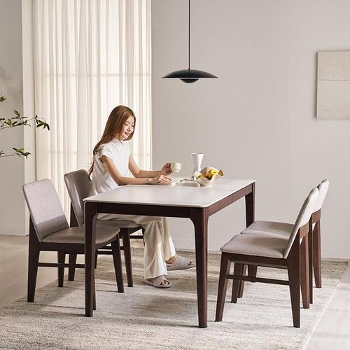 삼익가구 모렌느 포세린 원목 통세라믹 식탁 1400