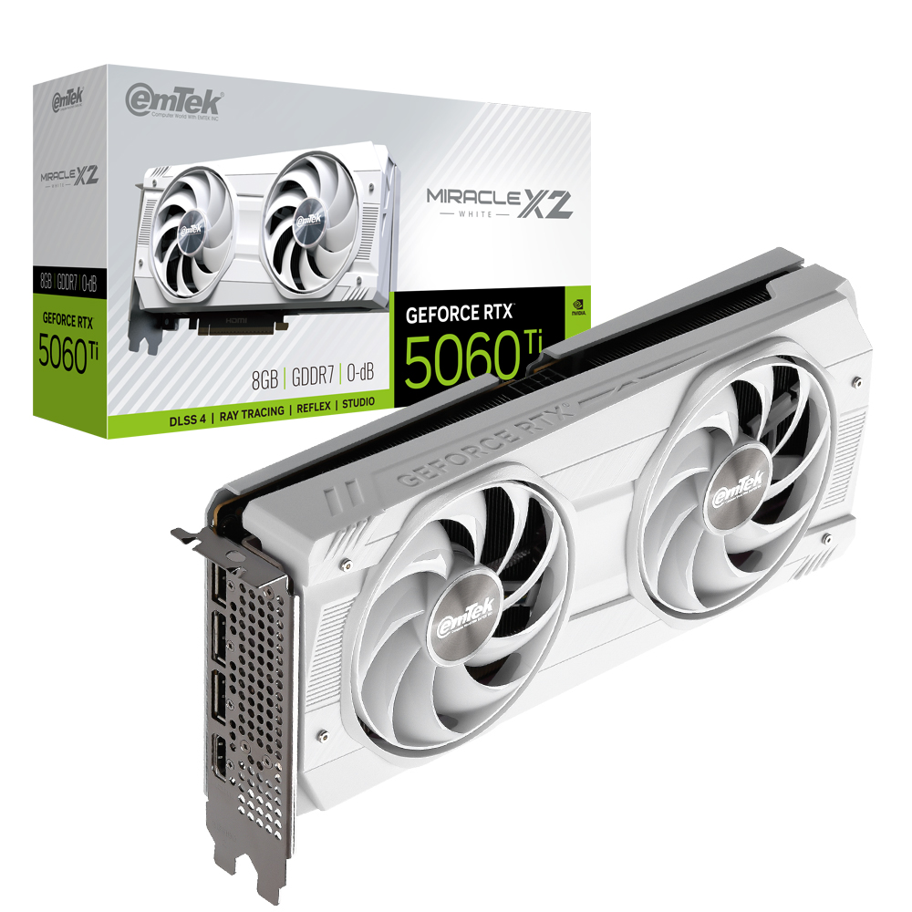 이엠텍  지포스 RTX 5060 Ti MIRACLE X2 WHITE D7 8GB