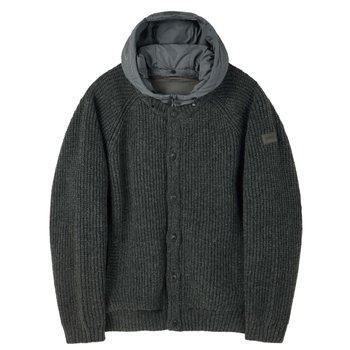 브롬톤 셔틀랜드 울 후드 하이브리드 가디건 P254UCD431