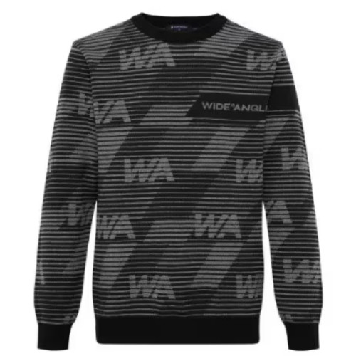 와이드앵글  올오버 레터링 패턴 라운드 스웨터 WMU25K31Z1