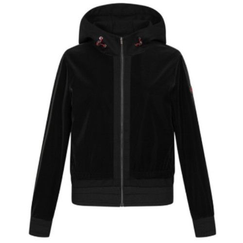 핑  레이어드 후드 블루종 점퍼 121E3JP255_BK