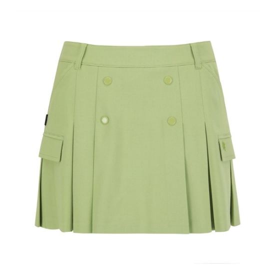 크리스패션 파리게이츠 더블 버튼 백 밴딩 큐롯 스커트 521E3PC202_GN