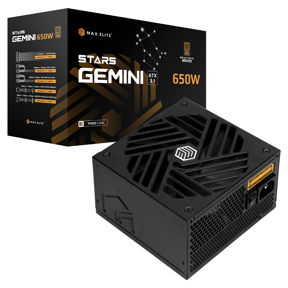 맥스엘리트  STARS GEMINI 650W 80PLUS브론즈 ATX3.1