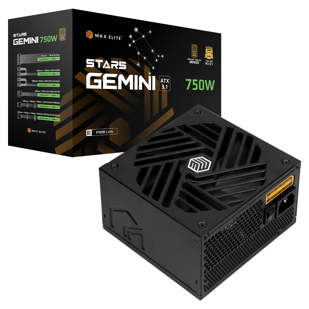 맥스엘리트  STARS GEMINI 750W 80PLUS브론즈 ATX3.1
