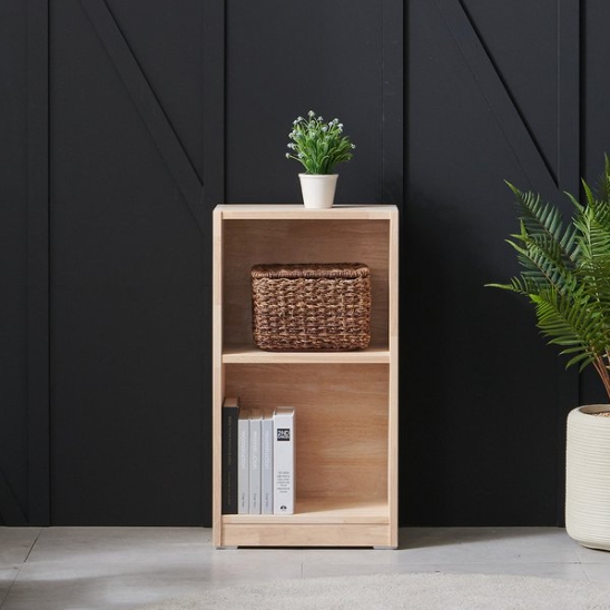 우아미가구 이서 고무나무 원목 2단 오픈 책장 408