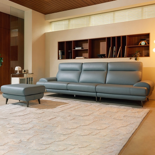 다우닝 클로 전체 천연가죽 소파 4인용