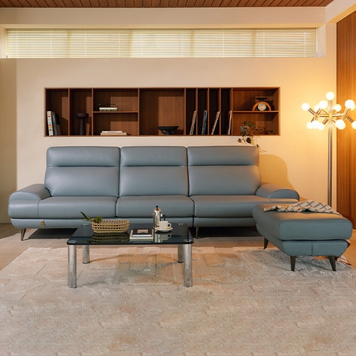 다우닝 클로 전체 천연가죽 소파 3.5인용