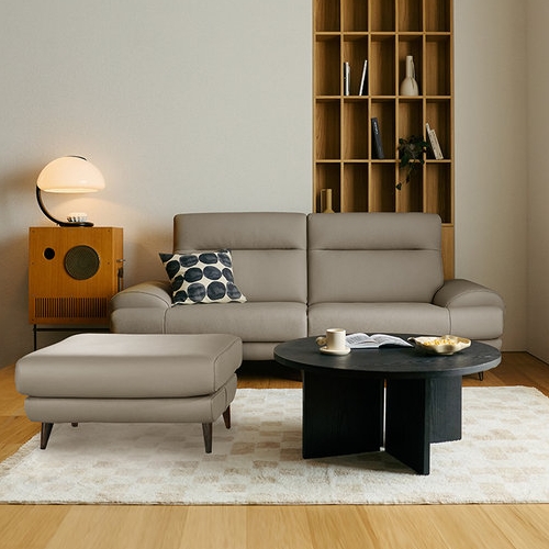 다우닝 클로 전체 천연가죽 소파 3인용