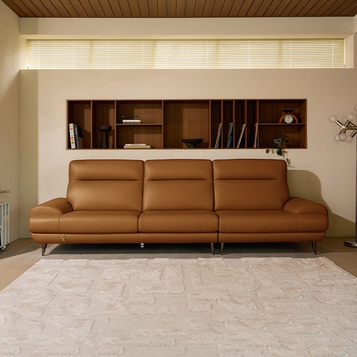 다우닝 클로 전체 천연통가죽 소파 4인용