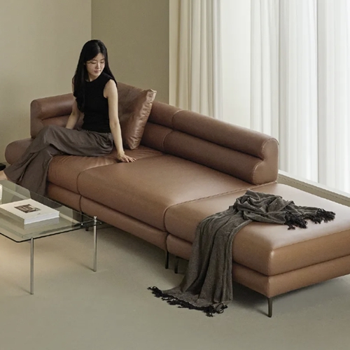 휴도 시간의 동백 모듈형 카우치 천연가죽 소파 4인용