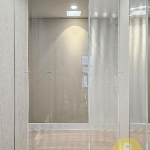 유백화이트 브론즈 모루세로강화유리 유리분할형 원슬라이딩