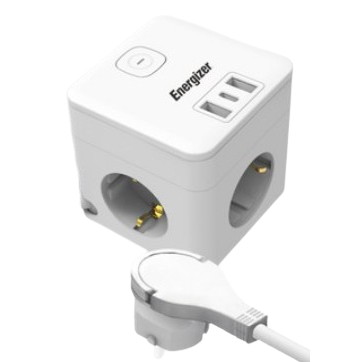 에너자이저  3구 메인스위치 USB 큐브 멀티탭