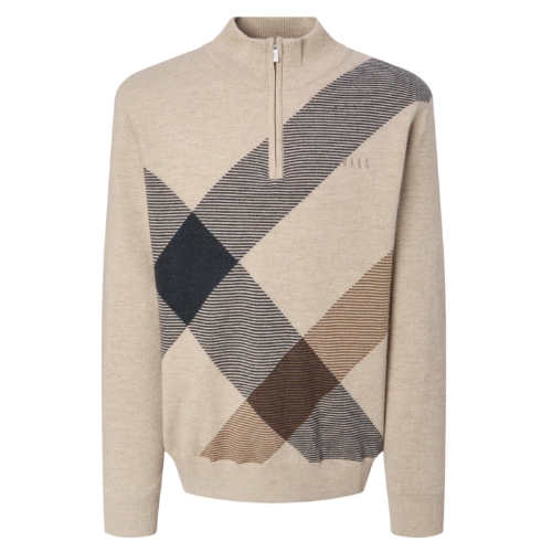 LF 닥스골프 빅체크 울 반집업 니트 WGSW4D715I2