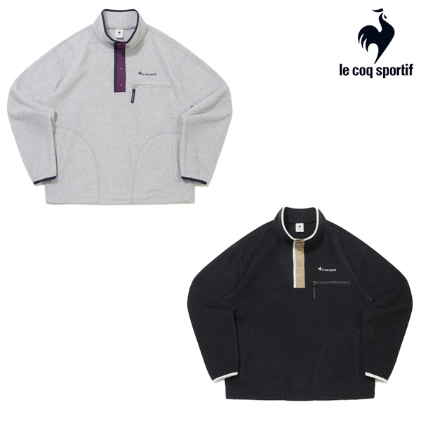 르꼬끄스포르티브  플리스 우븐믹스 루즈 하프집업 QQ423LFSO3