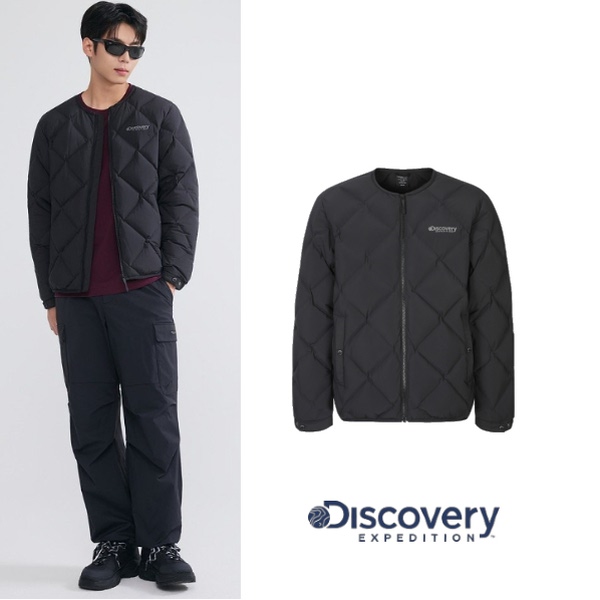 디스커버리익스페디션 디하스 U넥 튜브 다운 경량패딩 DMDJ73056-BKS