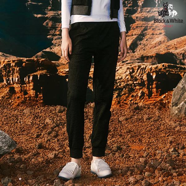 블랙앤화이트 우븐믹스 사이드 포켓 조거 팬츠 5305LXST