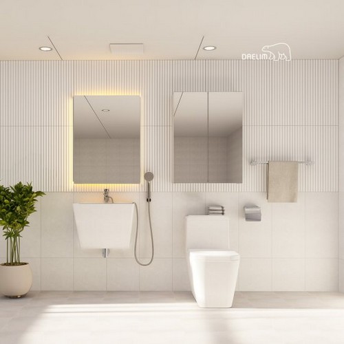 대림바스  코지스퀘어 LED사각거울 거울장 안방욕실