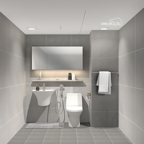 대림바스  디럭스그레이 LED 와이드플랩장 안방욕실
