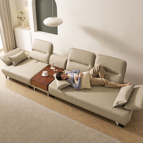 우아미가구 카리안 스윙 홈바 가죽소파 4인용