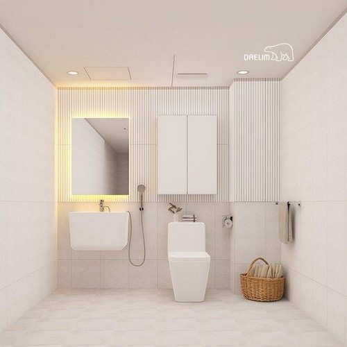 대림바스  코지스퀘어 LED사각거울 욕실장 안방욕실