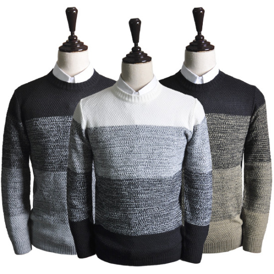 올진 가네꼬 삼색슬라브 라운드 니트 YKR1636