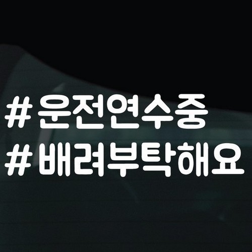 디자인황소 해시태그 스티커 05 운전연수중